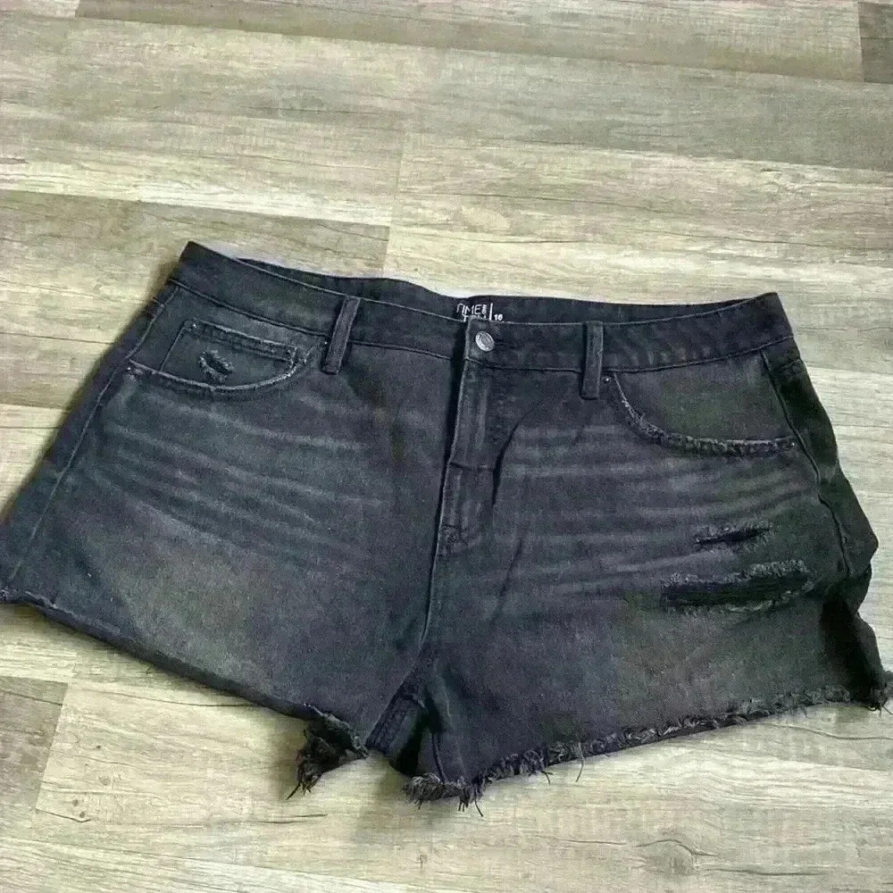 Time and Tru Black Distressed Jean Shorts
